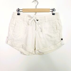 Old Navy white linen shorts drawstring cuffed